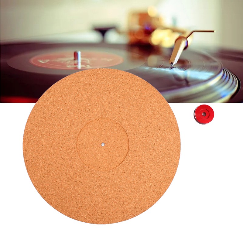 Cork Turntable Mat Vinyl Record Non Shake Slipmat Adapter Phonograph