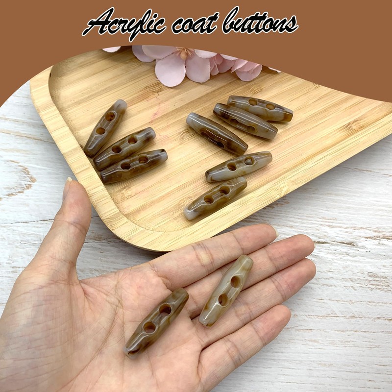 DHER Pack of 10 Toggle Buttons Oval Toggle Horn Toggle