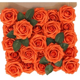 Artificial Fall Flowers, Fake Flowers Burnt Orange Roses for DIY Wedding Bridal Bouquets Centerpieces Bridal Shower Party Home Flower Arrangement Decorations, 25Pcs - Color: Series Purple, Size: 25pcs