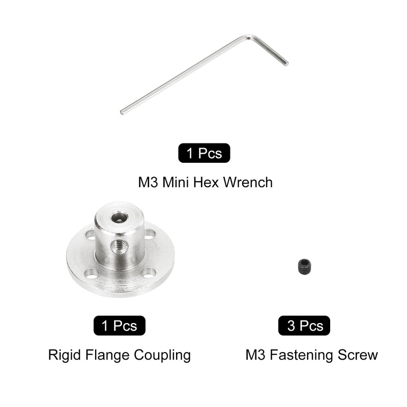 sourcing map 1 Pcs 3mm Flange Coupling Connector Rigid Guide