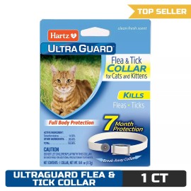 Hartz UltraGuard Flea & Tick Protection Collar for Cats, 7-Month Defense, Water-