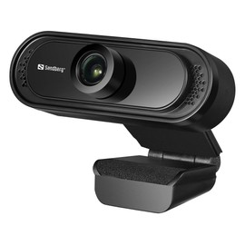 Sandberg 333-96 USB FHD 2MP Webcam with Mic 1080p 30fps Glass Lens 60° Clip-on/Stand 5 Year Warranty