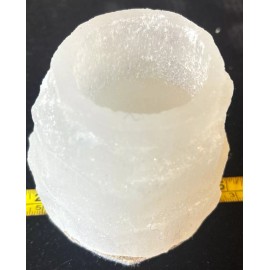 Selenite Votive Candle Holder Iceberg Shape