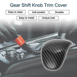 X AUTOHAUX ABS Gear Shift Knob Button Cover for Kia Forte Ceed 2019-2024 for Kia Seltos Telluride 2021-2024 Carbon Fiber Black