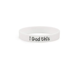 Klever Media Corp. faith inspired i God this bracelet, spiritual wristband part of the i-Godit collection (white with black lettering)