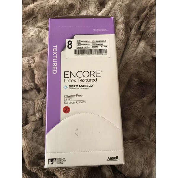 Ansell 50-Pairs Ansell Encore Latex Textured Surgical Sterile Size-8 Gloves