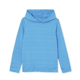 Lands' End Kids Long Sleeve UPF 50 Sun Hoodie Rash Guard Malibu Blue Kids Large
