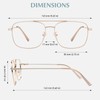 LINVO Fake Glasses Non-Prescription Clear Lens Metal Frame Fashion Eyewear
