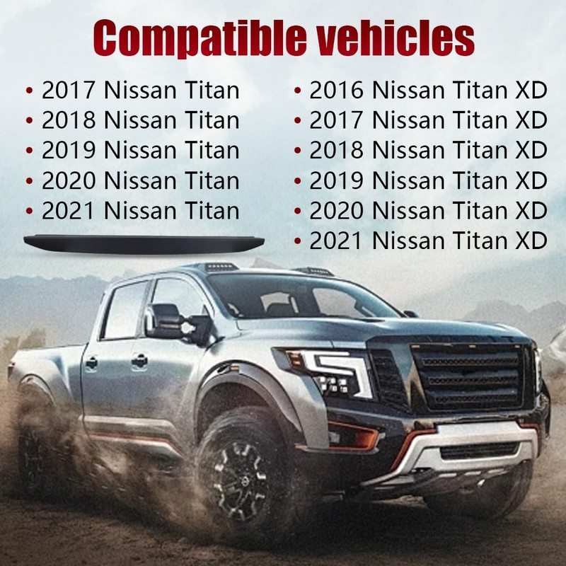 Rear Tailgate Bed Cap Molding Cover FIT 2017-2021 Nissan Titan
