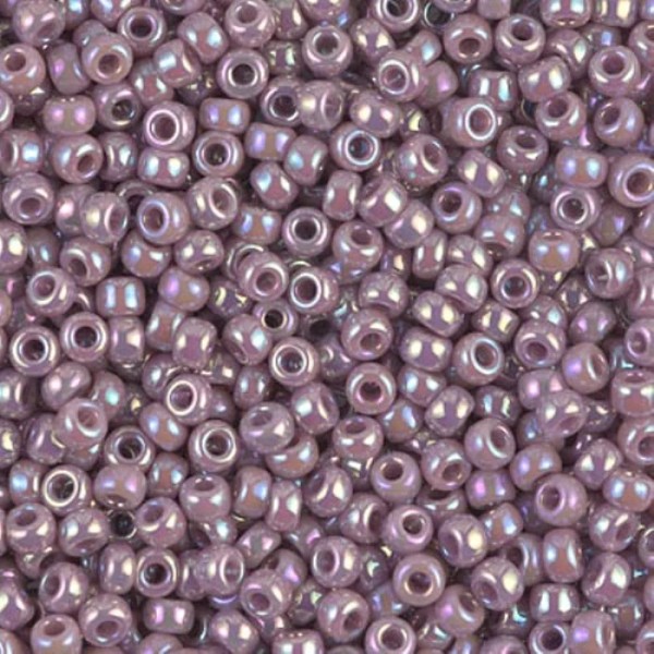 Miyuki Round Rocaille Seed Beads Size 8/0 Opaque Mauve AB