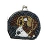 Beaded Handmade Compact Mirror with Design (Dog Grey)