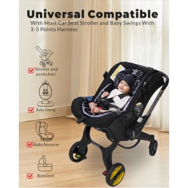 TinlyFinly Newborn Car Seat Insert, Head and Body Support, Reversible Infant Insert Compatible with Baby Carseat, Stroller, Mamaroo Swing, Rocker, Bouncer. Baby Car Seat Cushion - Blue Leaf.