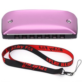 Harmonica 7-Hole Mini Blues Student Adult Beginner Playing Color Mouth Organ Wind InstrumentD Key Pink