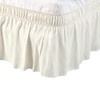 PiccoCasa Elasticated Bed Skirt Ruffled Bed Base Wrap Around Bed Valance Sheet, Brushed Microfiber Bedding Sheet Frame with 38cm Ruffle (Double, Beige)