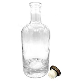 Midwest Spice Company Nordic Bottle - 750ml (25oz) Bottle with Dark Wood Bar Top Cork Cap - Specialty Homebrewing Bottle - Sauce or Syrup Bottle