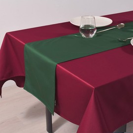 Style Decor W2603200 Table Runner Table Runner Table Center (11.8 x 39.4 inches (30 x 100 cm) Reversible Type T/C Chino Cloth, Forest Green