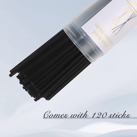 YISOWUH Reed Diffuser Sticks - Reed Sticks -Diffuser Refills - Natural Essential Oil Aroma Diffuser Sticks Rattan Wood Replacement for Aroma Fragrance 120 PCS(19cm*3.5mm Black Color)