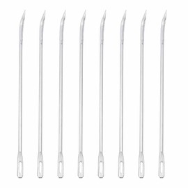 Ruiwaer 8pcs Traditional Roasting Fork Needle Elbow Silver 14.5mm Stainless Steel Cooking Needle Poultry Needle for Securing Turkey, Chicken, Roasts and Rolled Meat Supplies Snack Bag Packing Needles