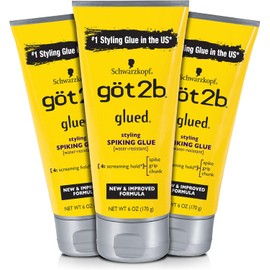 Got2b Pegado Styling Pegamento para el cabello, 6 onzas (recuento de 3)