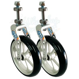 Wheelchairparts.Net SILVER ALUMINUM CASTER FORK ASSEMBLY WITH WHEELS. CHOOSE YOUR WHEEL SIZE - Silver Fork With 6x1.4 Silver Wheel