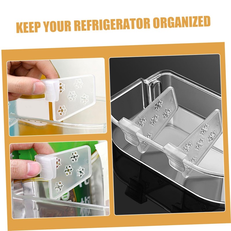 Gadpiparty 40Pcs Adjustable Clear Fridge Divider Set Durable Organizers for