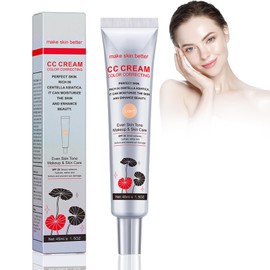 CC Cream with Centella Asiatica, Tinted Face Cream with Centella Asiatica, Long-Lasting Moisturising Concealer, for Colour Correction, Full Coverage Foundation (Light)