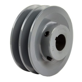 Masterdrive 2AK41-7/8 Cast Iron 4" Dual Groove Pulley for Belt A Section 4L Pulley fits 7/8" Shaft