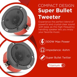 STXAudio STX-580TW 2.94-Inch Super Tweeter Speaker, 4 Ohm, 500W Max Power, 103dB Sensitivity, Titanium Diaphragm, CCAW Voice Coil for Pro Car Audio