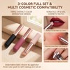 3 Pcs Silicone Round Head Lip Brushes Applicator with Cover