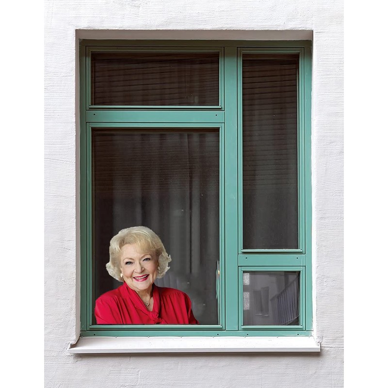 Senksll Betty-White Car Window Cling Funny Sticker Window Decal for
