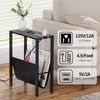 Vagusicc Narrow Side Table with Charging Station, Small End Table