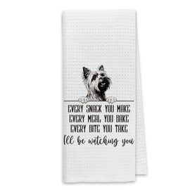 Dibor Yorkshire Terrie Dog Kitchen Towels, Yorkshire Terrie Gifts Dish Towels Dishcloth, Funny Dog Every Meal You Make Cloth Hand Towels Tea Towels for Bathroom Kitchen, 16x24 Inches