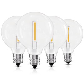 OHLUX G40 Replacement Bulbs for String Lights, 2200K Ultra Warm White LED, 0.5W Equal to 5W Shatterproof Waterproof Bulbs, E12 Base, 120V (4-Pack)