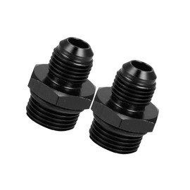 INFINAUTO 2pcs Black 6AN Male to M18 x 1.5mm Male Fitting Adapter Flare Union Coupler Fuel Oil Line Hose End Aluminum Alloy Fitting Adapter for Car Stylish Design