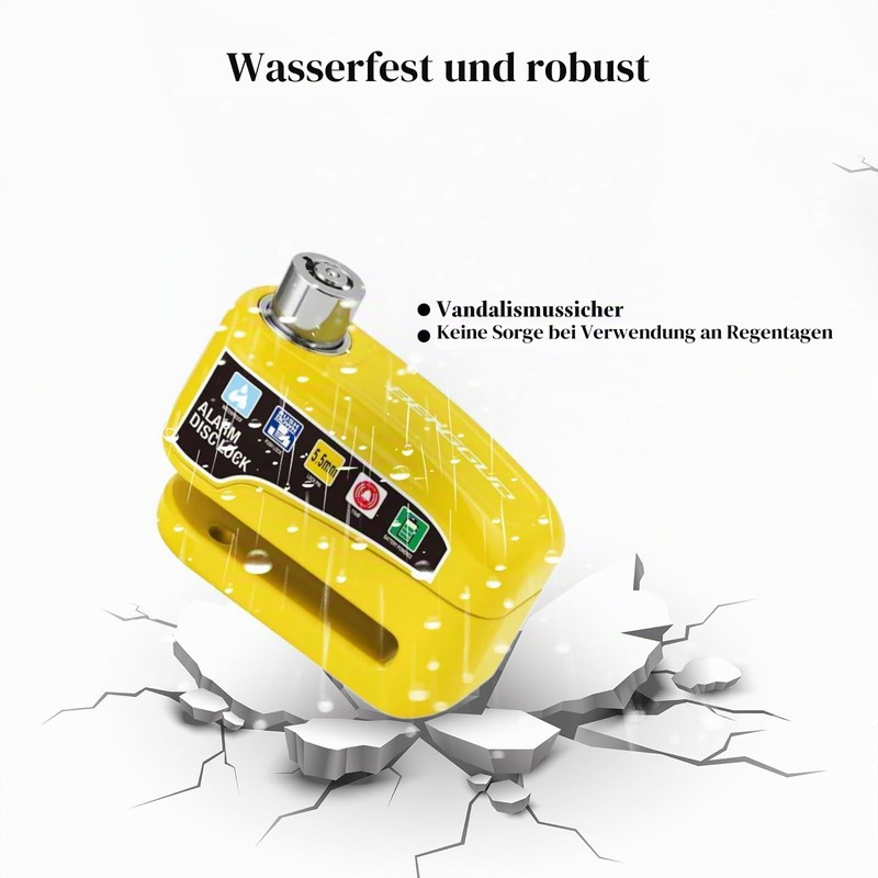 WinGluge Brake Disc Lock, Motorcycle Lock Alarm 110 db, Bicycle