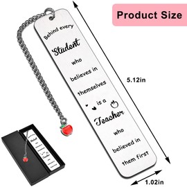 Teacher Appreciation Gifts,Bookmarks for Women Stainless Steel Pendant Bookmark Thank You Gifts for Women Men Teacher’s Day Graduation Gifts for Teacher