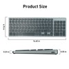 KUNSI Wireless Keyboard,Bluetooth and 2.4G USB Wireless Keyboard,Rechargeable Slim Quiet