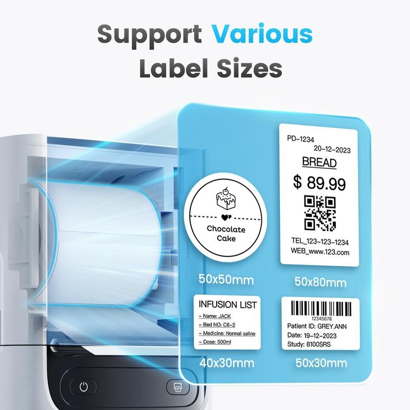 PM220S label machine, mini thermal barcode label printer Bluetooth portable