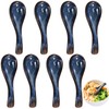 Cididu Set of 8 Asian Soup Spoon Ceramic, Blue Chinese