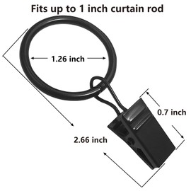 Curtain Rods 48-84 Inch with Rings, 93-inch Rod Adjustable Length Heavy Duty Diameter 7/8 inch, Decorative Finials, Black