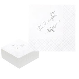 Geloar The Night Before Rehearsal Dinner Cocktail Napkins, The Night Before Party Supplies Paper Napkins in Bulk for Rehearsal Dinner Wedding Beverage Table Decor 2-Ply, 5x5 Inches (50, Grey)