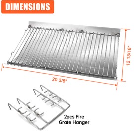 STCNADCR Grill Ash Drip Charcoal Pan with Stainless Steel Fire Grate and Hanger for Chargriller 5050, Chargriller 5072, Chargriller 5650,20 3/8 inch x 12 13/16 inch
