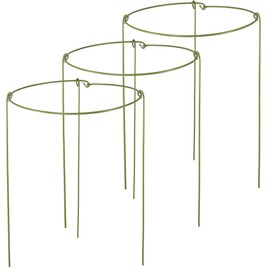 Boinio Adjustable Snake Plant Support Stakes, Peony Supports Cages Garden Plant Support Rings for Potted Plants Indoor and Outdoor, 3-Pack (10" W x 17" H)