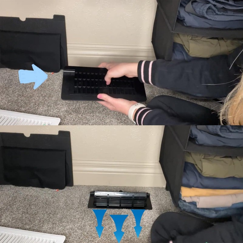 2-in-1 Vent Deflectors & Floor Vent Covers, Adjustable Floor Register