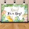 ZARROUEA 7X5FT Little Dinosaur Baby Shower Backdrop Banner It's A