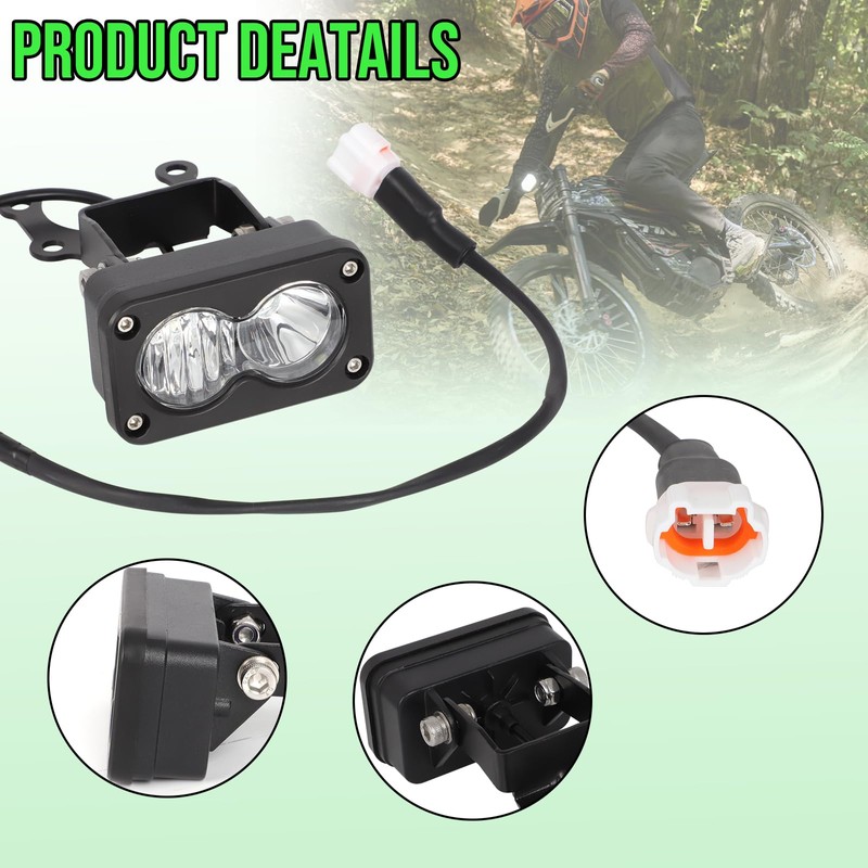 motoparty Headlight Kit for Sur-Ron Segway X260, Clear White 6000-6500K