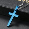 JEWELRYWE Men's Stainless Steel Cross Necklace, Cross Necklace, Bible, Color: