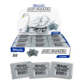 BAZIC Kneaded Eraser, Gray, 36 Pack, Erasers for Drawing, Artist Eraser, Kneadable Eraser Putty Eraser Drawing Eraser, for Correcting and Brighten Sketches Art