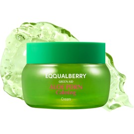 EQQUALBERRY ALOE PDRN Calming Cream 7% Aloe PDRN & 10% Aloe Vera Water + 5-Cica Cooling Gel Moisturizer for Oily Skin, Barrier Repair & Blemish Marks Korean Skincare (1.69 fl.oz / 50ml)