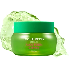 EQQUALBERRY ALOE PDRN Calming Cream 7% Aloe PDRN & 10% Aloe Vera Water + 5-Cica Cooling Gel Moisturizer for Oily Skin, Barrier Repair & Blemish Marks Korean Skincare (1.69 fl.oz / 50ml)